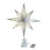 Christmas Decorations Tree Toppers Star With LED String Lights Ornament For Home