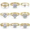 Custom Gold Ring Sets 10K 14K 18K Gold Jewelry Non Fading Promise Wedding Rings for Women