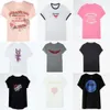 24ss Zadig Voltaire Nuovo Designer T-shirt Zv Classic Hot Lettera Stampa Fiore Ricamo Rosa Cotone Donna Casual Versatile Maniche corte Pullover allentato Tees Tide Q30