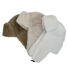 Berety zimowe polar na zewnątrz zagęszczony wiatrakowy czapka moda damska zimna męska ochrona haftu ciepłe ucho