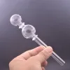 En gros plus récent gros 7 pouces épais tuyau de brûleur à mazout en verre clair grands tubes de tube conseils d'ongles pipes à fumer avec une grande boule de 30 mm / 40 mm LL