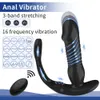 Telescopic Male Anal Vibrator Prostate Massager Wireless Buttplug Thrusting Plug Anus Penis Ring Sex Toys For Men 240117