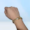 Uwin 13mm Men Zircon Curb Cuban Link Bracelet Hip Hop Jewelry Gold Silver Thick Heavy Copper Material Iced Out Cz Chain Bracelet J9468949