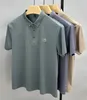 Camiseta de manga corta transpirable de seda de hielo premium de verano, camisa polo bordada con cabeza de venado holgada informal para hombre, ropa de tendencia para hombre 240116