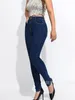 Женские джинсы S-4XLLeisure с высокой талией и плотной резинкой, весенняя модная одежда 2024 года