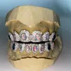 Gioielli in argento sterling 925 ghiacciati Hip Hop su misura Taglio permanente VVS Moissanite Diamanti Denti Bocca Grillz