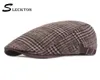 SLECKTON Men039s Rétro Plaid Bérets Chapeau pour Hommes Mode Tweed Gavroche Casquettes Unisexe Casual France Casquette Plate Peaky Blinders Gorras17862602