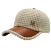 Bollmössor 2023 Black Brown Houndstooth Baseball Caps för män Kvinnor Retro British Style Plaid Hat Summer Trucker Cap Gorras HOMBRE YQ240117