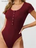 Women's Blouses Shirts Sexy Women Knitted Bodysuits Summer Stretchy Short Sleeve Slim Thong Bodysuit Jumpsuit Bodycon Women Leotard Body Top Clubwear YQ240117