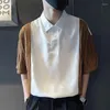 メンズTシャツがスプライスされたヒット色半袖男性シャツ夏のビジネスファッショントレンドカジュアルオールマッチ2XL特大のトップブラックホワイト