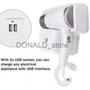 Elektrisk hårtork 220V 1300W 2 -lägen Justerbar USB Socket Wall Hanging Type Electric Hotel Home Badrum Dorkare Hållare Salong Hair Blow Dryer J240117