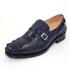 Sukienka butów hubu high-end crocodile czysty manualny manualny niebieski skórzany ogon mężczyzn mody mężczyzna