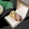 18k Gold Plated Anillo Designer Ring Twisted Rope Ring Twisted Rings Populära Fashion Classic Single Ring Double Ring Multi Size 6 7 8 9 Anillo Silver Jewelry Set Gift