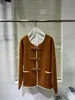 Womens Coats Winter loro Cashmere Leather Buckle Loose Woolen Coat piana