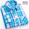 2024 Maat S-8XL Overhemd Heren Dunne Geruite Stof Katoen Uitstekende Comfortabele Slim Fit Knop Kraag Business Casual Shirt 240117