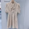 Designer Basic & Casual Dresses Miu French style polka dot dress women's 22 spring and summer style temperament lady Chiffon short skirt with a slim waist BO2D