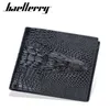 Shi Short Wallet Europe och USA Retro Crocodile Head Multi-kort positionsmynt Purse Card Bag Male 020224a