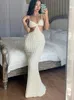 Abiti casual Donna Solid Backless Elegante Maxi abito Sexy scava fuori sottovesti Estate senza maniche Beachwear Bodycon Coquette Abiti da festa