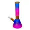 Limited Edition Glass Mini Bottom Beaker Bong 10-tums färgvattenrör bong 18mm kontakt dab oljeriggbubbler rökning vattenpipa