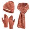 Ball Caps Womens Mens Winter Warm Hats Long Neck Scarf Touchscreen Gloves Set Hat Women Earmuff