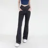 Leggings pour femmes Taille haute Poches amincissantes Denim Fitness Pantalon évasé pour tricot élastique Femmes Femmes 14 Tall