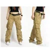 Fashion Women Cargo Pants Pocket Cotton Hip Hop Leisure Trousers Loose Baggy Military Army Tactical Wide Leg Joggers Plus Size XXL BOTTOMS