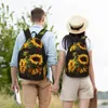 Mochila Girasol Y Mariposa Po Masculino Escuela Estudiante Hembra Portátil De Gran Capacidad