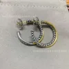 Дизайнер Дэвид Юман Ювелирный браслет Дэвида Юмана Xx из стерлингового серебра 925 пробы, двухцветные круглые серьги из витой проволоки