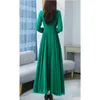 Spring Autumn Maxi Dresses Fashion Female Vintage Full Sleeve Solid Aline Casual Chiffon Dres Long Muslim Dress 240117