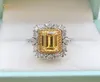Wong chuva luxo 925 prata esterlina esmeralda corte criado moissanite casamento noivado clássico feminino anéis jóias finas presente y01227537743