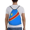 Sacos de compras Bandeira personalizada do Congo Kinshasa Cordão para mochilas de ioga Mulheres Homens Zaire Sports Gym Sackpack