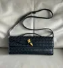 Neue lange Clutch aus echtem Leder von Andiamo mit Griff, Intrecciato-Handwerkskunst, Rindsleder, Damen-Umhängetaschen, Geldbörsen und Handtaschen, berühmte Marken-Designer-Abendtasche