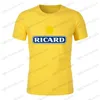 Herren T-Shirts Sommer Französische Marke Ricard T-Shirt für Männer Baumwolle Übergroße Workout Mann Kleidung Streetwear Casual O Neck Tops T-Shirt Männer Kleidung T240117