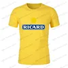 Męskie koszulki Summer francuska marka francuska ricard t shirt dla mężczyzn bawełniany trening man man odzież streetwear swobodny top