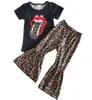 Ropa de niña de moda, boutique suave para niñas, trajes con parte inferior de campana, estampado de leopardo, nuevo diseño, rts, ropa de diseñador para niños, conjuntos para niñas Bab4211633