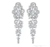 2020 Bijoux de mariée Étoile Lune circulaire nouveau trèfle anti allergie étoile lune Argent Diamant percé Boucles d'oreilles de mariée pas cher 8959542