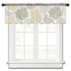 Cortina amarelo verde marinho coral cozinha pequena voile janela valance tule sheer curto porta do armário quarto decoração de casa