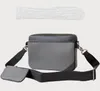 5A Kalite Orijinal Deri Tasarımcı Çantalar 3pcs Çıkarılabilir Üçlü Siyah Messenger Çanta Erkekler Crossbody 3 1 Set Kadın Omuz Çantası Çanta Çantası Cüzdan
