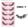 Faux cils Nouveaux cils de chat de fourrure de vison 3D 5 paires d'ailes fausses naturelles de faux cils Q240425