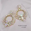 CuiEr 53 surdimensionné rond brillant soleil balancent femmes boucle d'oreille bijoux de mode pour accessoires de soirée de mariage 240116