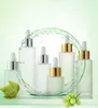 Bouteilles de rangement en gros 20 ml 30 ml 40 ml 50 ml 60 ml 80 ml Verre givré Huile essentielle Cosmetic sérum gouttes