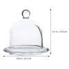 Dinnerware Sets Single Cup Snack Cover Clear Container With Lid Cake Dome Tray Plate Glass Dessert