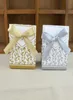 Paper candies chocolate favor holders boxes DIY gold silver with ribbon wedding anniversary party birthday 1000pcs lot shippi5538237