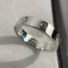 Оригинальный логотип с гравировкой 6 мм с бриллиантом LOVE Ring 18K Золото Серебро Роза Кольца из нержавеющей стали 316L Женщины мужчины влюбленные свадебные украшения Lady Party большой размер США