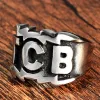 Mens Heavy TCB Ring 14K Wit Goud Biker Ring Cool Zorg voor Business Ring Mode Mannelijke Punk Sieraden Party Beste Cadeau