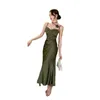 Basic & Casual Dresses Casual Dresses Floral Chocker Attached Satin Cami Maxi Dress Elegant Drop Delivery Apparel Women'S Clothing Dr Dhh0D