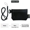 Wallets Super Mini Coin Wallet Japanese Style Black Minimalist Card Holder Nylon Waterproof Wear-resistant Purse With Zipper For Man