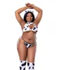 Plus Size Cos Cow Sexy Cosplay Costume Maid Tankini Swimsuit Anime Bikini Set Bra and Panty Lingerie Stockings Sex Outfits 240117