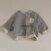 Jackets 2023 New Baby Casual Striped Cardigan Cotton ldren Long Sleeve Jacket For Boys Girls Coat Infant Spring Clothes H240508