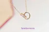 Luxe Carter-halsketting voor dames online shop 18K goud speciale klassieke liefdesserie dubbele ring compleet met originele doos
